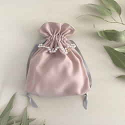 ☆NEWカラー☆ バックサテンアムンゼン スカラパール巾着ポーチ ペール