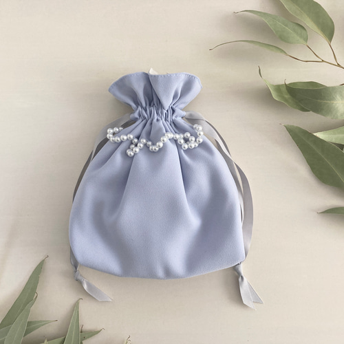 ☆NEWカラー☆ バックサテンアムンゼン スカラパール巾着ポーチ ペール