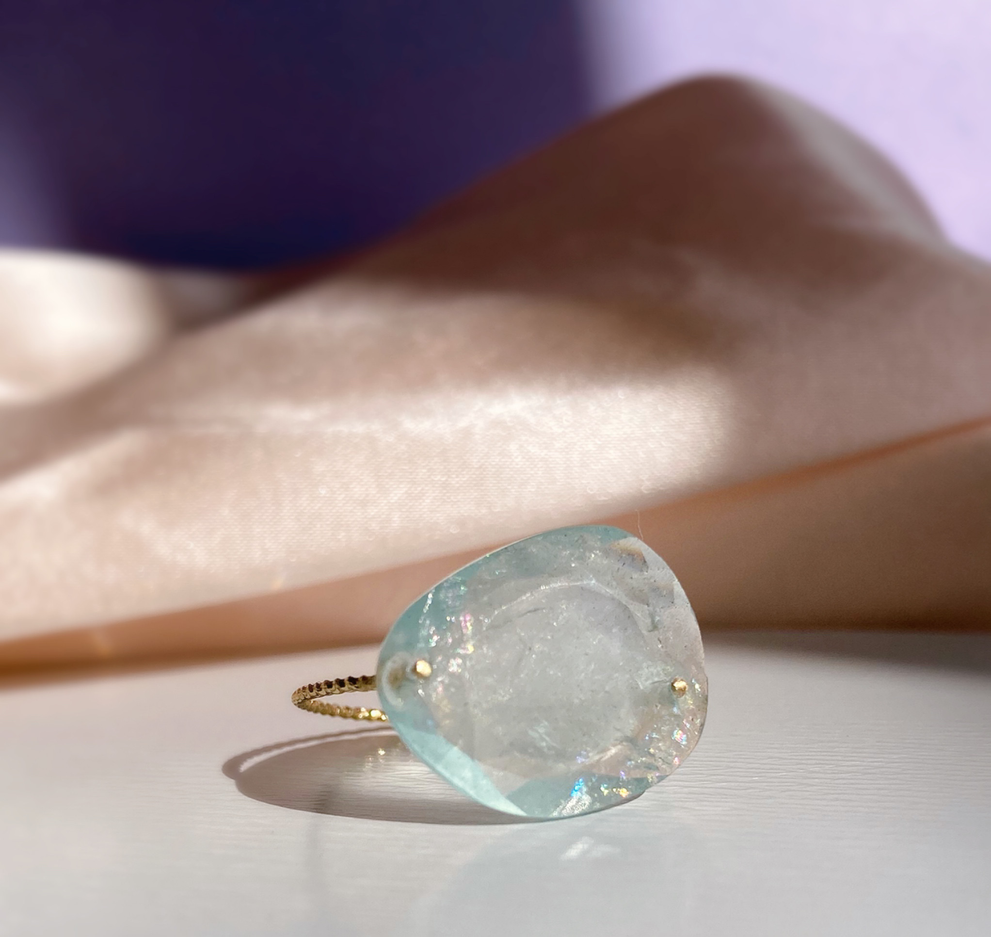 Prana aqua ✴︎アクアマリン ✴︎k14gfリング