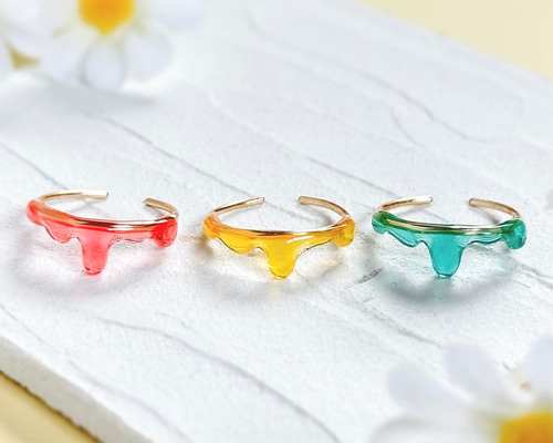 Melty Honey- とろける蜂蜜のワイヤーリング(桜、ミモザ、ネモフィラ