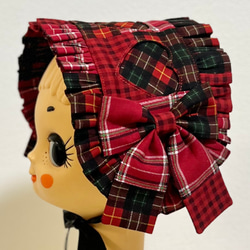 懐古ロリィタ　ハンドメイド　タータンチェック　赤チェック　ロリィタ お嬢様 赤 レッドタータンチェック ロリィタ/ロリータ 長袖 姫袖