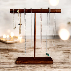 木製　ネックレススタンド　ネックレスホルダー　アクセサリースタンド　ネックレス掛け 1枚目の画像