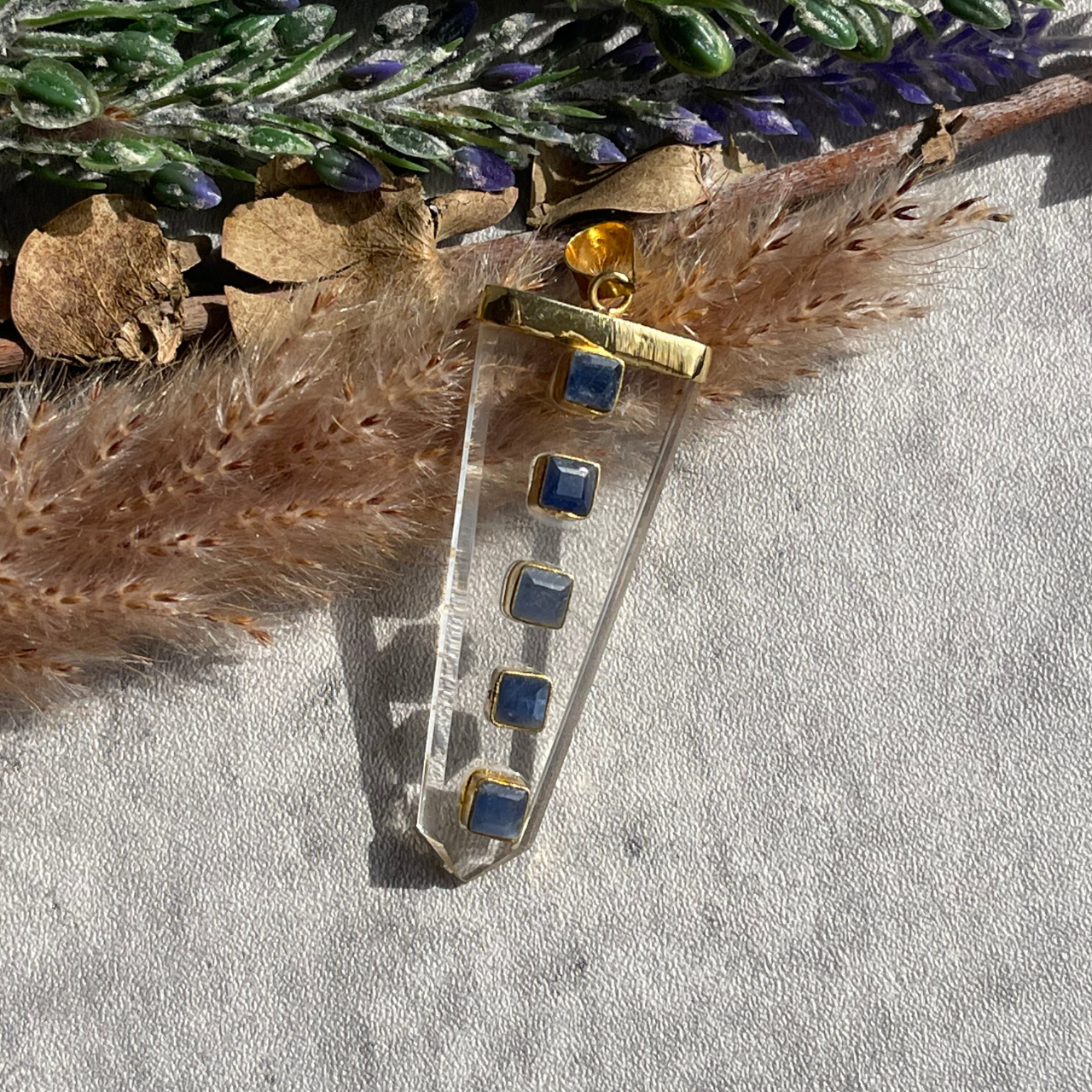 【ヒマラヤ水晶×サファイア】ペンダントトップ｜アクセサリー｜鉱物 天然石