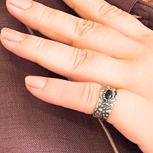 ピンキーリング 指輪 シルバー レディース 太め ごつめ 天然石