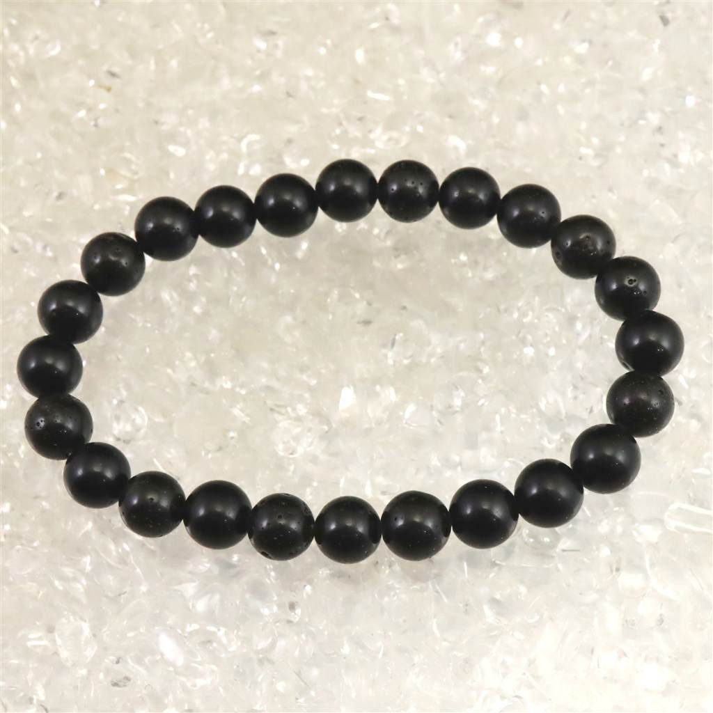 チベタンテクタイト　8mm玉 ブレスレット  15.9g #74020