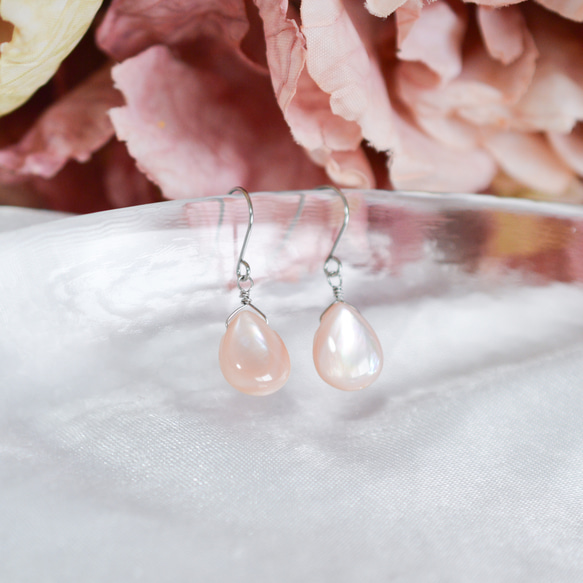 【Creema限定 新春福袋2026〈梅〉】【ピンクシェルのネックレス&ピアス(イヤリング)】サージカルステンレス 10枚目の画像