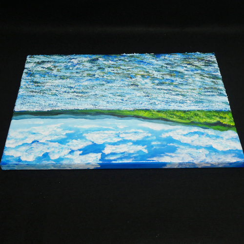 油絵 油彩 油彩画 絵 絵画 【青い大地】 絵画 HR 通販