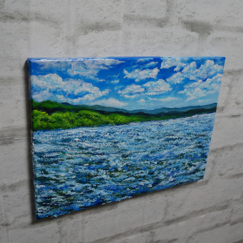 油絵 油彩 油彩画 絵 絵画【青の大地】 油絵 油彩 油彩画 絵 絵画 【青い大地】 絵画 HR 通販
