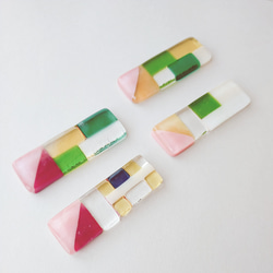 【完売】⁑カラフルモザイクのガラス箸置き⁑暖色カラー 4枚目の画像