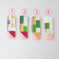 【完売】⁑カラフルモザイクのガラス箸置き⁑暖色カラー 2枚目の画像