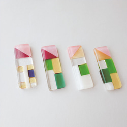 【完売】⁑カラフルモザイクのガラス箸置き⁑暖色カラー 5枚目の画像