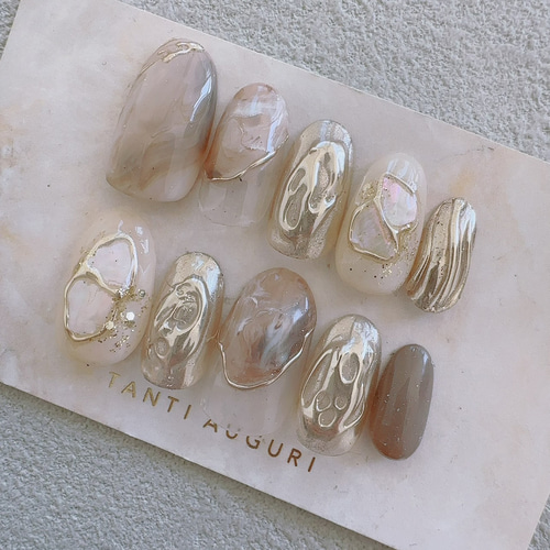 ネイルチップ オーダー チョコレート 3d ぷっくりハート ブラウン 3d 白 ネイルチップ オーダー チョコレート 3d ぷっくりハート ブラウン 3d