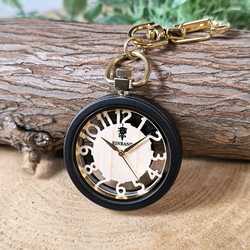 【木製懐中時計】EINBAND Wood Pocket Watch スケルトン 40mm【メイプルウッド文字盤】 4枚目の画像