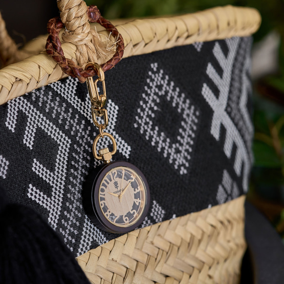 【木製懐中時計】EINBAND Wood Pocket Watch スケルトン 40mm【メイプルウッド文字盤】 3枚目の画像