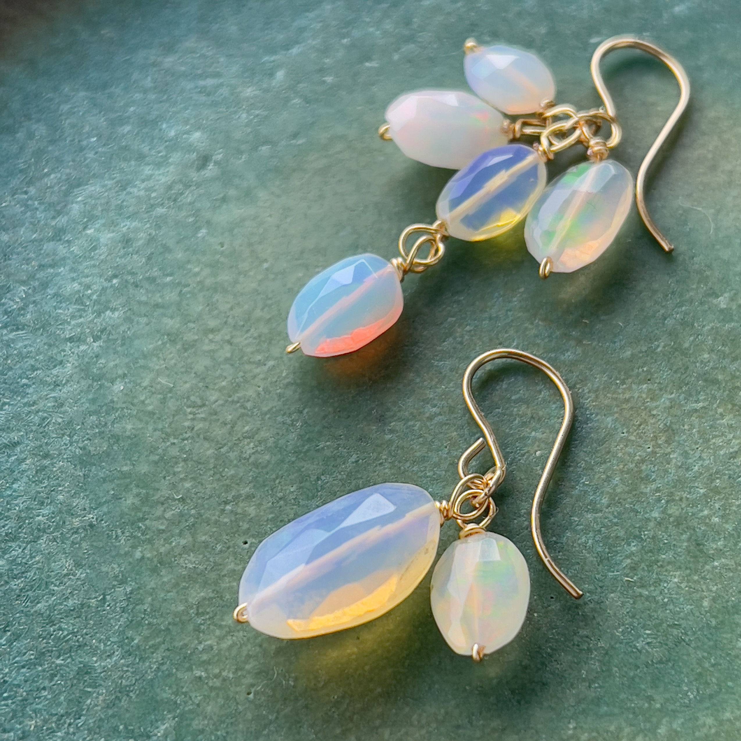 遊色と遊び心のピアス＊14kgfエチオピアンオパール