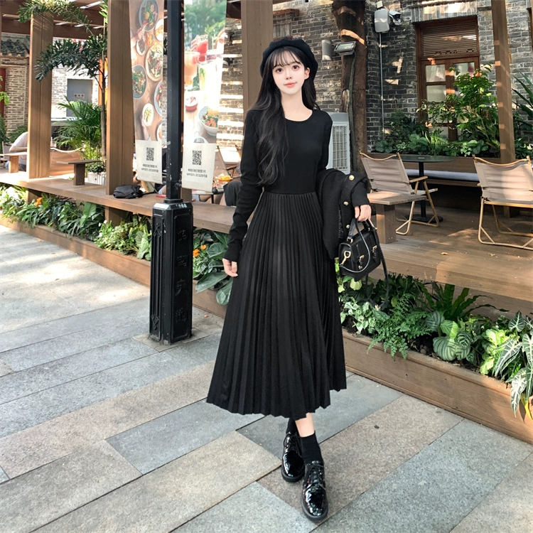 ブラックジャカード綿麻改良チャイナドレススカート女夏雰囲気カジュアルパッチワークリネンワンピース