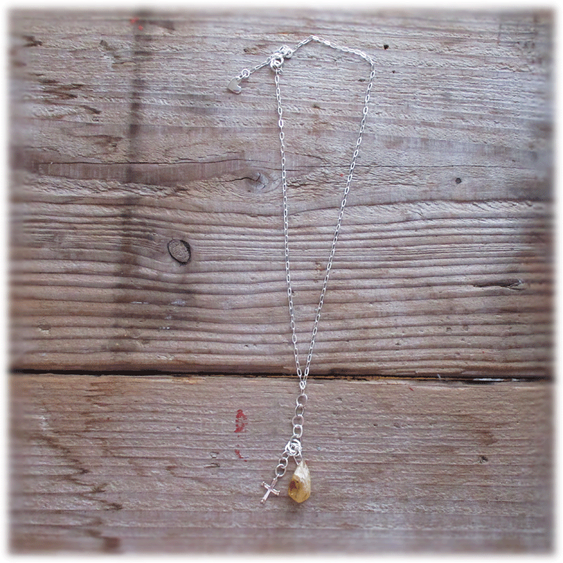 クロス＊ネックレス（Silver925×イエローシトリン）