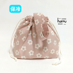 ミモザ柄のお弁当袋＊ブルー＊巾着袋 弁当袋・風呂敷 haru* 通販