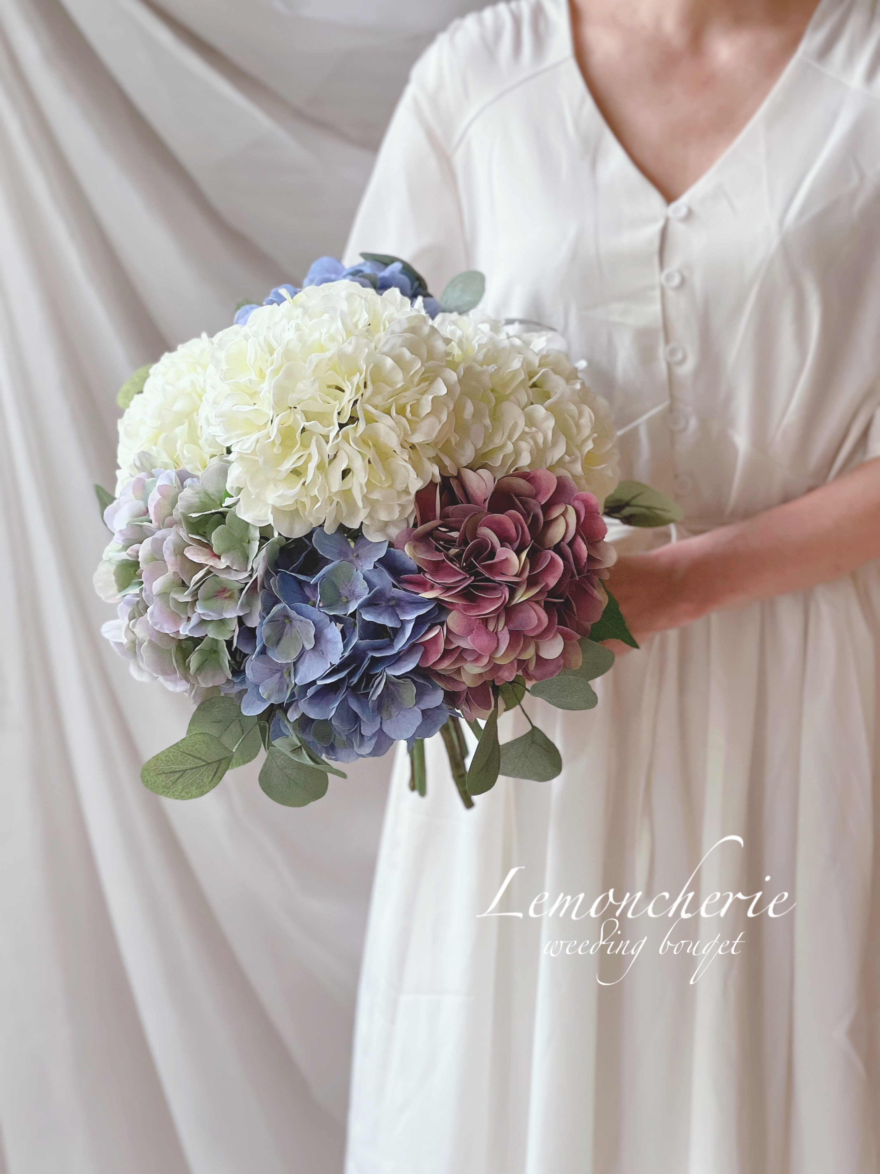 紫陽花のウェディングブーケ