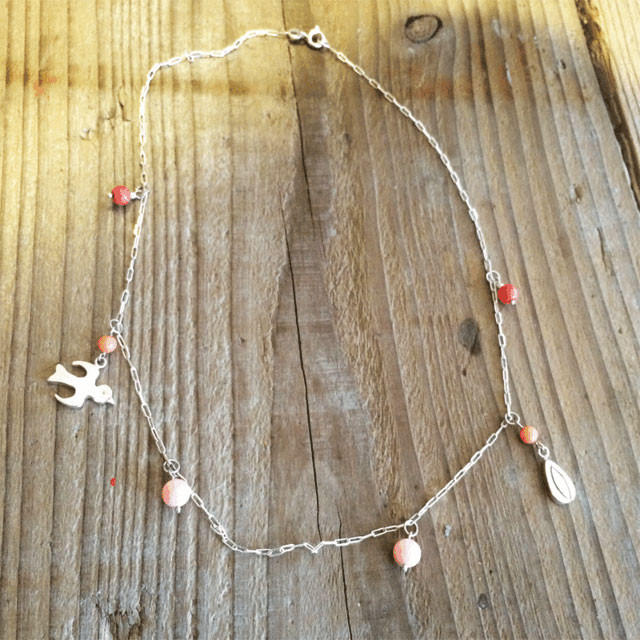 TORI＊ネックレス（Silver925×コーラル）