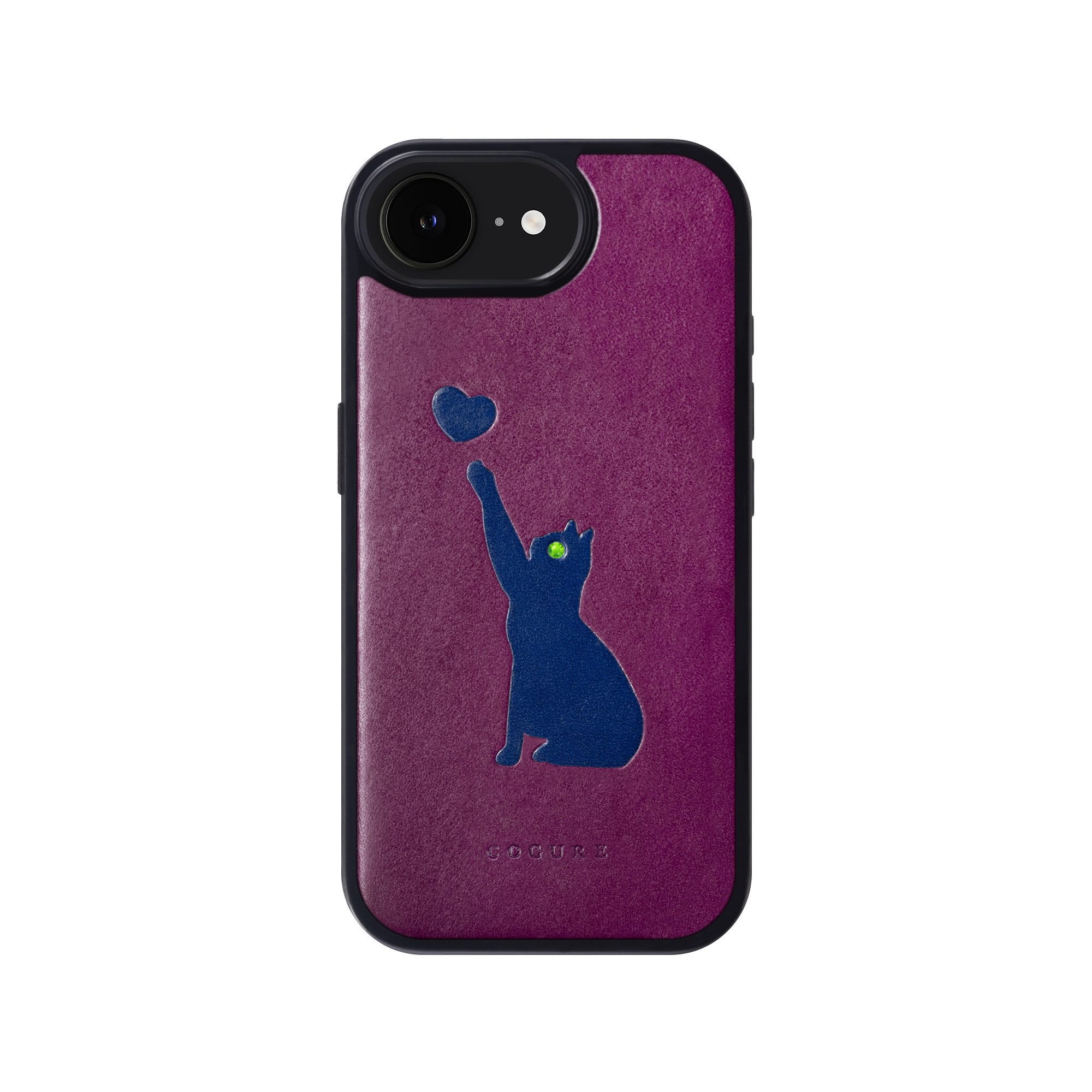 iPhone16e バックカバーケース イタリアンサドルレザー 猫柄 6色<COTCatA>