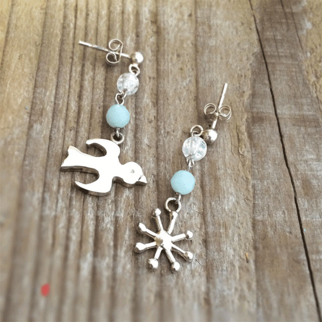 TORI＊ピアス（Silver925×クオーツ／アマゾナイト）