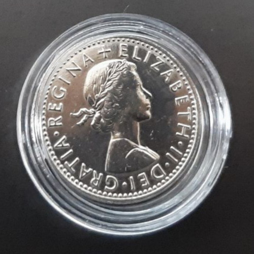 1962年エリザベス2世女王の肖像 銀貨 旧貨幣2シリング