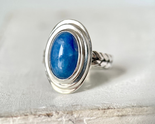 ブラックライトで蛍光オレンジに変化】アフガナイトリング シルバー