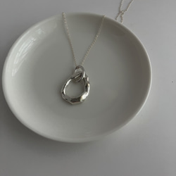 一点もの。溶かした　silver950 サークルモチーフ　ネックレス　ご褒美　シルバー　シンプルネックレス　ギフト 11枚目の画像