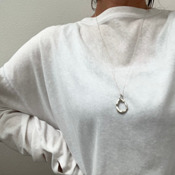 一点もの。溶かした　silver950 サークルモチーフ　ネックレス　ご褒美　シルバー　シンプルネックレス　ギフト 3枚目の画像