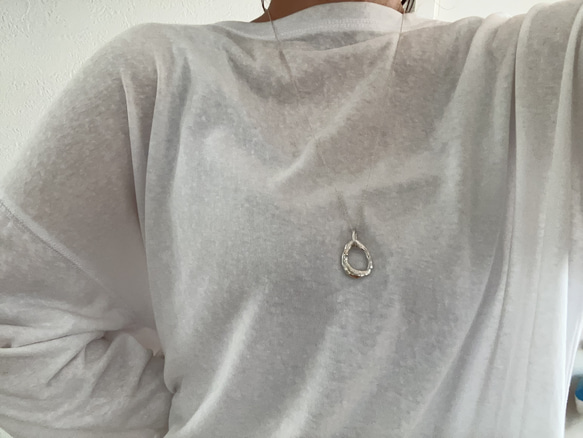 一点もの。溶かした　silver950 サークルモチーフ　ネックレス　ご褒美　シルバー　シンプルネックレス　ギフト 10枚目の画像