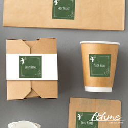 ショップ名入りシール / bird ★ 名入れ【ステッカー 100枚 北欧風 鳥 お名前 オリジナル オーダーメイド 】 8枚目の画像