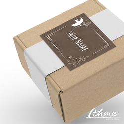 ショップ名入りシール / bird ★ 名入れ【ステッカー 100枚 北欧風 鳥 お名前 オリジナル オーダーメイド 】 7枚目の画像