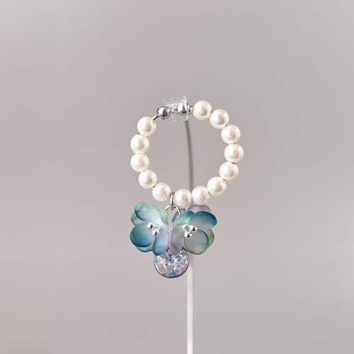 紫陽花 水彩画フラワーピアス/イヤリング あじさい ブルー サージカル