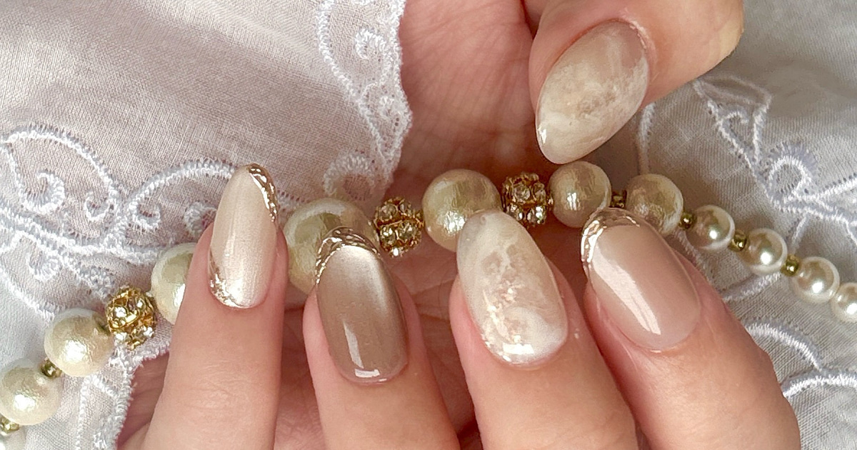 結婚式にも◎ 大人可愛いネイルチップ｜ハンドメイド、手作り通販