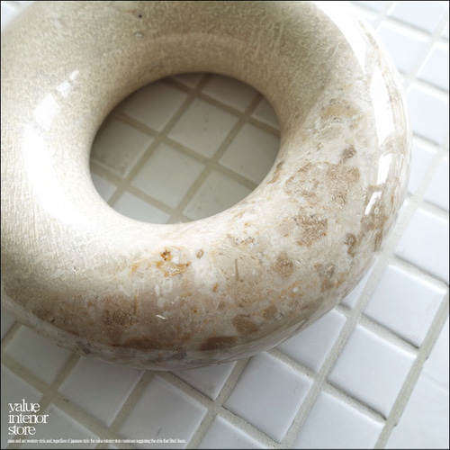 天然大理石オブジェCir マーブル 置物 装飾 天然石アート 円形オブジェ