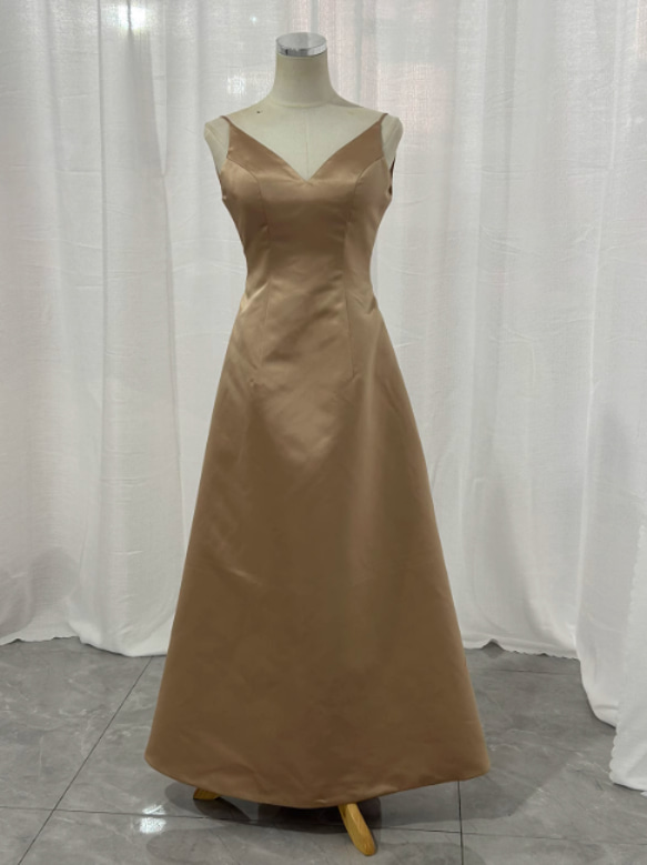 カラードレス シャンパン色 Vネック マーメイドライン ロング 前撮り  