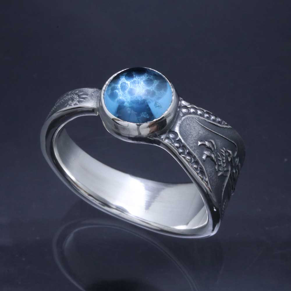 指輪 メンズ : 龍 リング シルバー 天然石付 21～24号 竜  ドラゴン 和柄 ピンキーリング R-29 22,083円