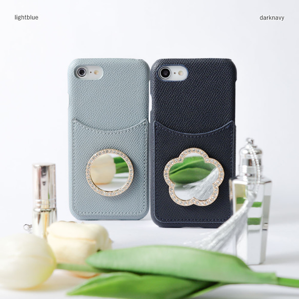 iphone galaxy Aquos対応 名入れミラーハート スマホケース ミラー かわいい ポケット ハート スマホケース ほぼ