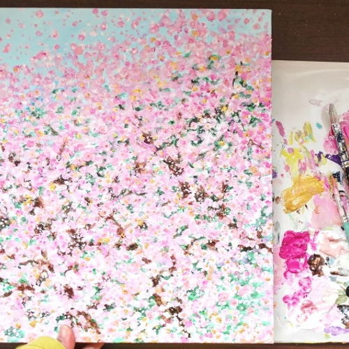 受注制作 桜 -やさしい春の日- 絵画 むらいさき 通販 19173844｜Creema