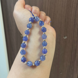 天然無処理 タンザナイト 可愛い鈴彫り ブレスレット ブレスレット  