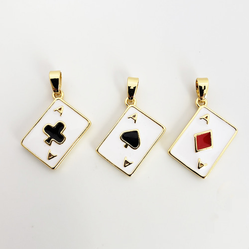 3個 トランプ 18KGP 本金メッキ スペード クローバー ダイヤ スート