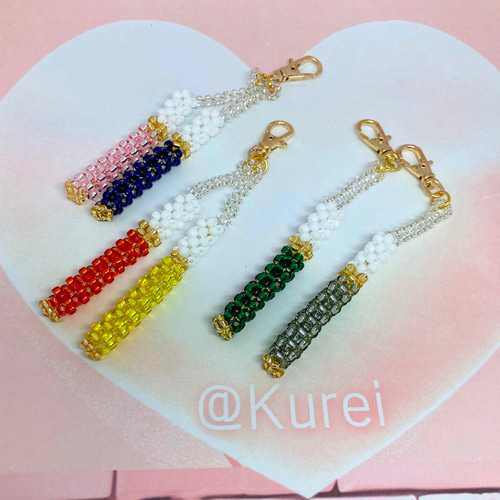 ビーズ ストラップ ペンライトモチーフ ✨ネーム入り 推し活