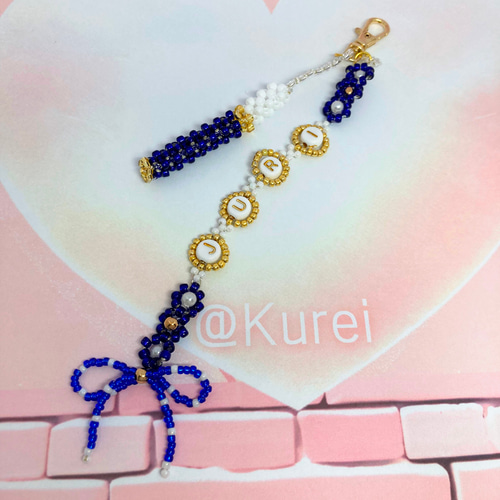 ビーズ ストラップ ペンライトモチーフ ✨ネーム入り 推し活