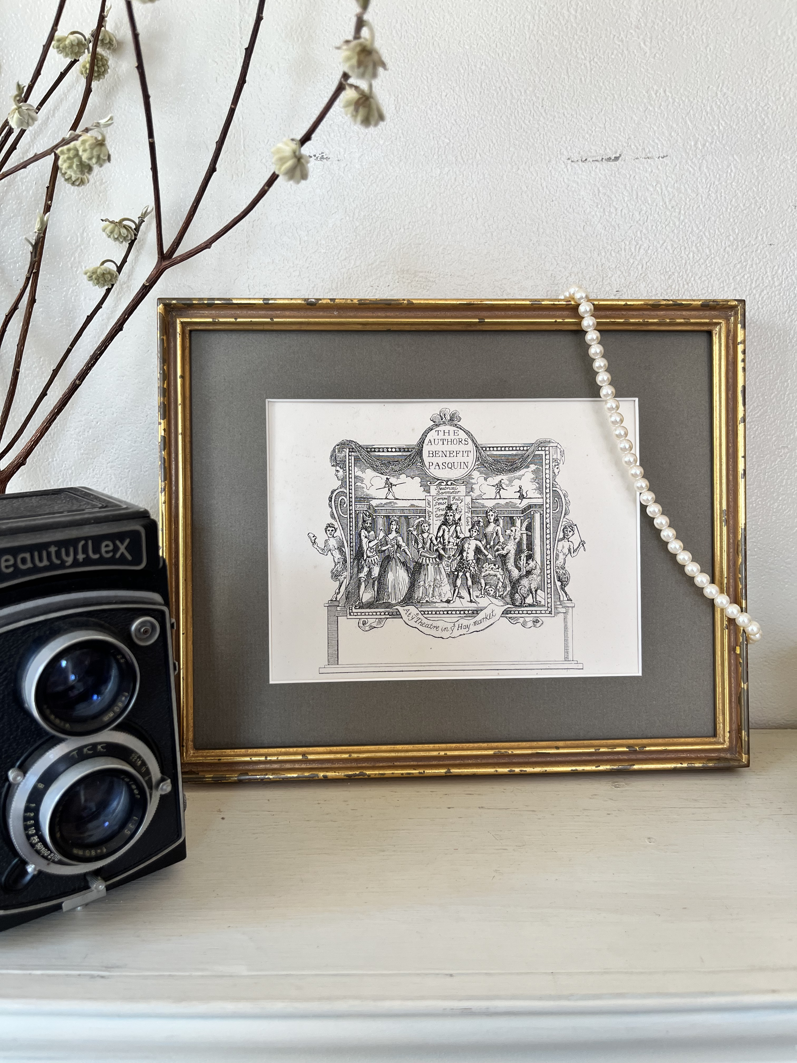 英国で出会った♪ 19世紀半ば頃アンティークプリント ウィリアム・ホガース「PASQUIN」