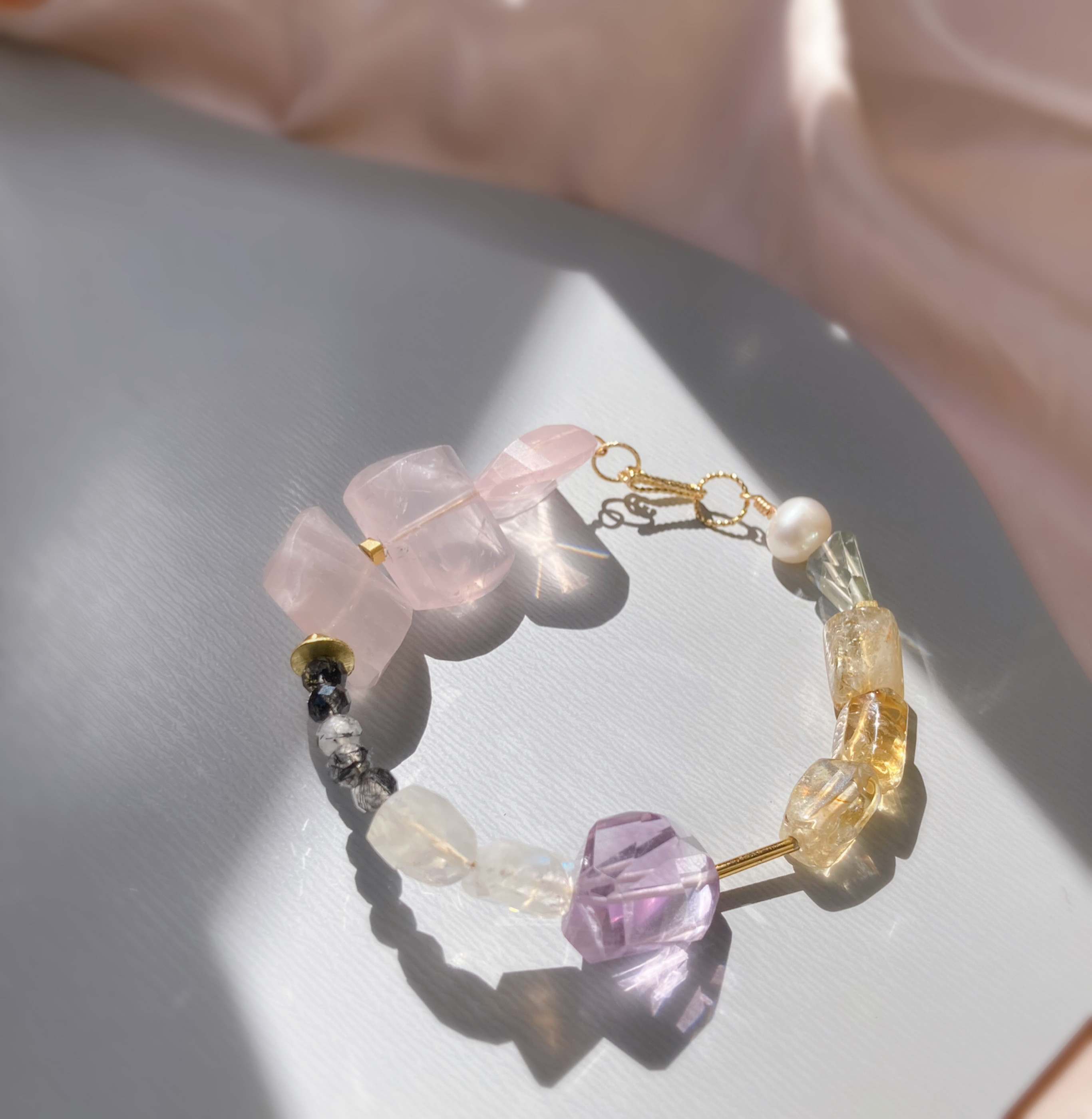 Prana gummy quartz ✴︎K14gfブレスレット