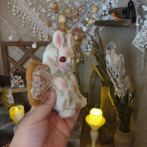 【一部予約販売】 魔法の森の小さなお家 魔法幼獣 ハンドメイド アートドール 羊毛 ぬいぐるみ