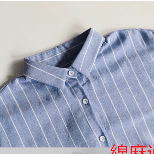 綿麻ストライプシャツワンピース女2025新型韓国版ゆったりビッグ