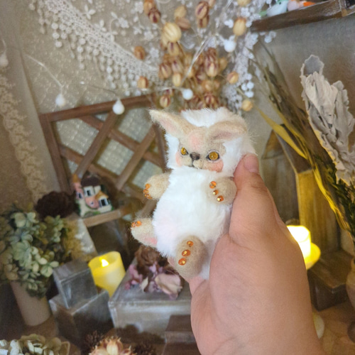 魔法の森の小さなお家 ベビー魔法幼獣 ハンドメイドアートドール 羊毛