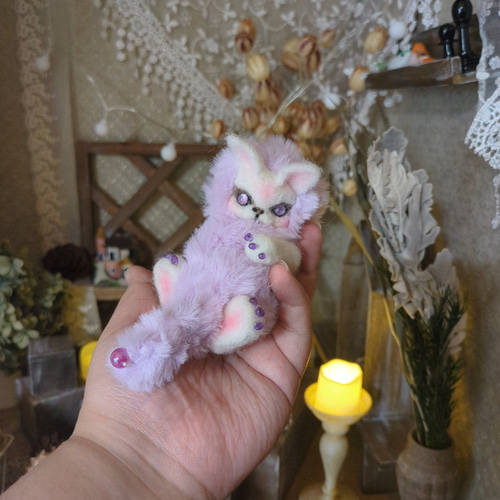 魔法の森の小さなお家 ベビー魔法幼獣 ハンドメイドアートドール 羊毛